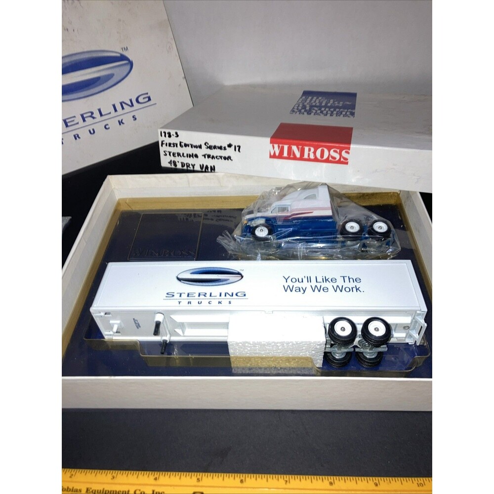 Winross Diecast USA Made Blue Sterling Trucks Silver Star Semi Truck and Trailer